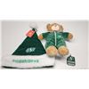 Image 1 : Saskatchewan Riders #1 Grampa Bear, key fob & Pom Hat (All New)