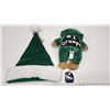 Image 2 : Saskatchewan Riders #1 Grampa Bear, key fob & Pom Hat (All New)