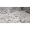 Image 2 : Assorted Stem-ware: 5 large Pinwheel wine goblets, 2 small pinwheel sherry goblets, 3 Martini goblet