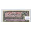 Image 1 : 1954 - $10.00 Note #BV02463557 signed by JR Beattie & L Rasminsky -VG