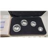 Image 1 : 2004 - Fine Silver Set featuring theArtic Fox - All  coins 1 oz, 1/2 oz, 1/4 oz & 1/10 oz are pure s