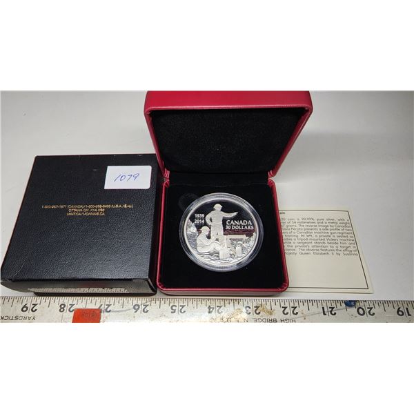 2014 - $30.00 -  2 oz RCM  Fine Silver - 75th Anniversary of Declaration of the 2nd World War - #166