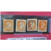 Image 4 : 4 - canada 3 cent stamps - varous shades