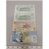 Image 2 : $5.00 hockey bill $2.00 bill 1986  2 $1.00 1973