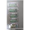 Image 2 : 5 Can $1 Bills ( 1954, 1967 (3), 1973) in plastic sleeves