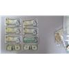 Image 4 : 14 Can $1 Bills ( 1954, 1967 (8), 1973(5)) and 2 USA $1 Bills 1986 and 1988 in Plastic Bag