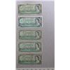 Image 2 : 5 1967 $1 Bills in plastic sleeve