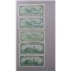 Image 3 : 5 1954 $1 Bills in plastic sleeve