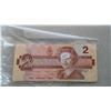 Image 1 : 5 1986 $2 Bills in plastic bag