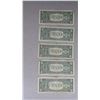 Image 2 : 5 USA $1 Bills (1995, 2003 (3), 2006) in plastic bag