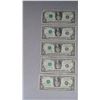 Image 3 : 5 USA $1 Bills (1995, 2003 (3), 2006) in plastic bag