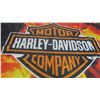 Image 2 : Harley-Davidson logo with flame backgroung flag