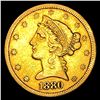 Image 1 : 1880-CC $5 Gold Half Eagle CLOSELY UNCIRCULATED