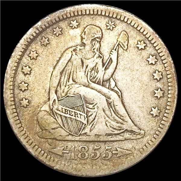 1855 Seated Liberty Quarter NEARLY UNCIRCULATED