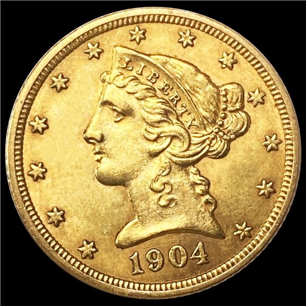 1904 $5 Gold Half Eagle UNCIRCULATED