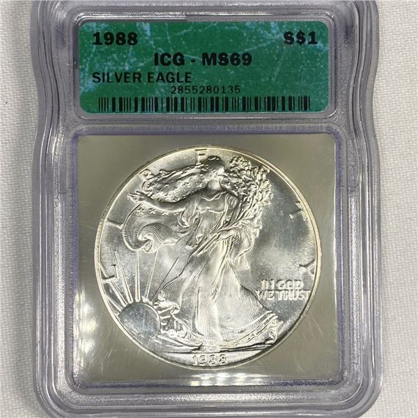 1988 Silver Eagle ICG-MS69