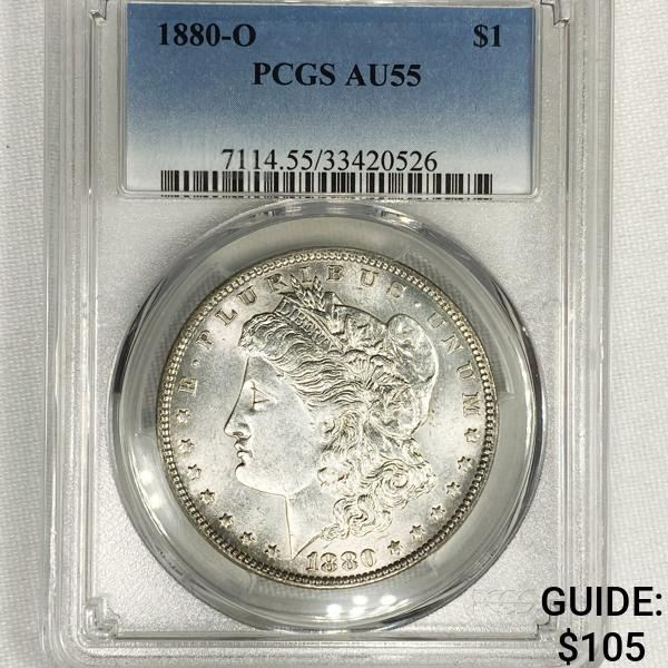 1880-O Morgan Silver Dollar PCGS-AU55