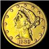 Image 1 : 1880 $5 Gold Half Eagle NEARLY UNCIRCULATED