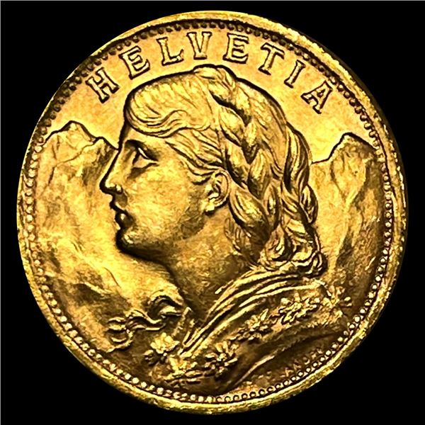 1947-B Swiss 20 Francs GEM BU