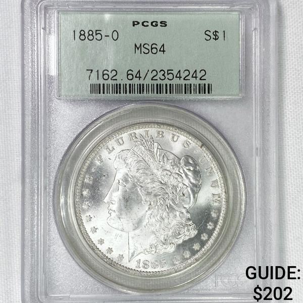1885-O Morgan Silver Dollar PCGS-MS64