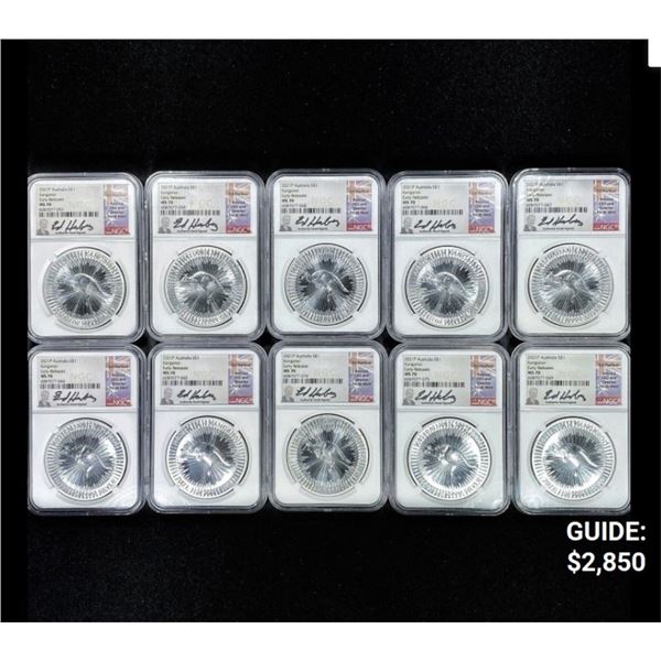 (10) 2021 Australian Silver Dollar NGC - MS70