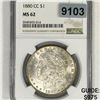Image 1 : 1880-CC Morgan Silver Dollar NGC-MS62