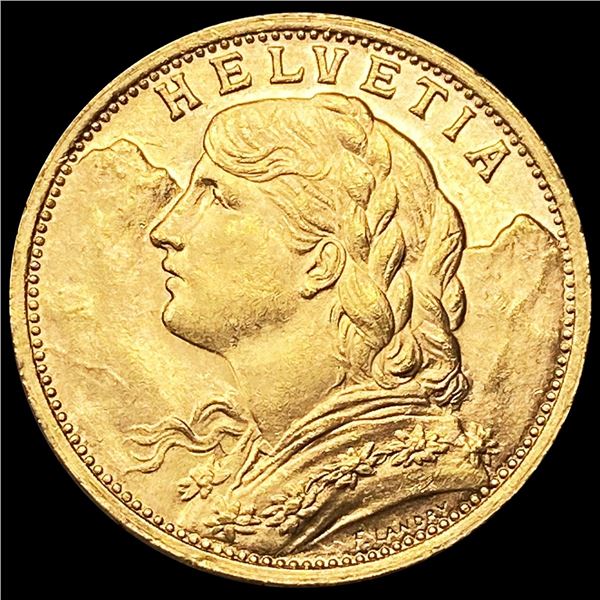 1930-B Swiss 20 Francs GEM BU