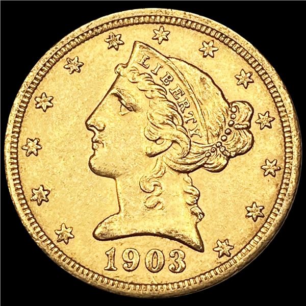 1903-S $5 Gold Half Eagle UNCIRCULATED