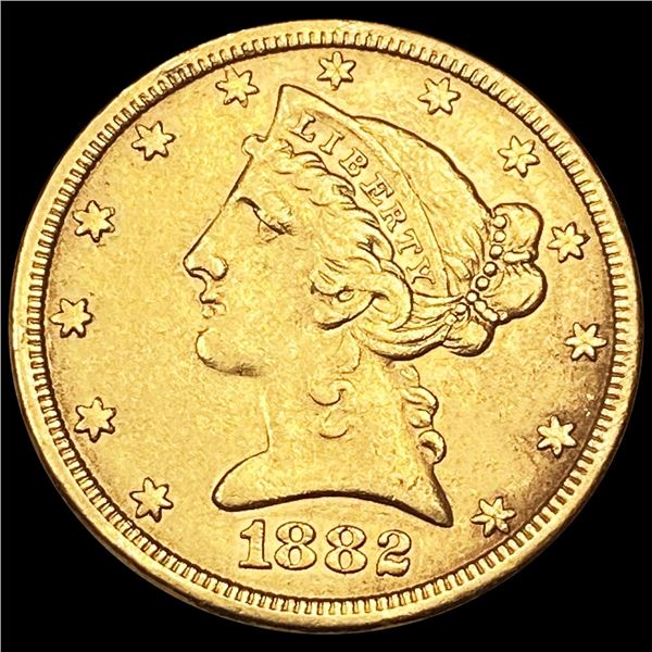 1882 $5 Gold Half Eagle UNCIRCULATED