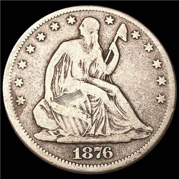1876-CC Seated Liberty Half Dollar ABOUT UNC