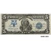 Image 1 : 1899 US $5 Silver Certificate Blue Seal -