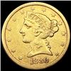 Image 1 : 1880 $5 Gold Half Eagle ABOUT UNCIRCULATED