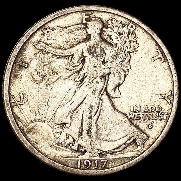 1917-D Walking Liberty Half Dollar LIGHTLY CIRC