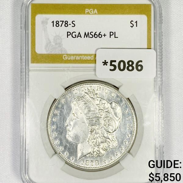 1878-S Morgan Silver Dollar PGA-MS66+ PL