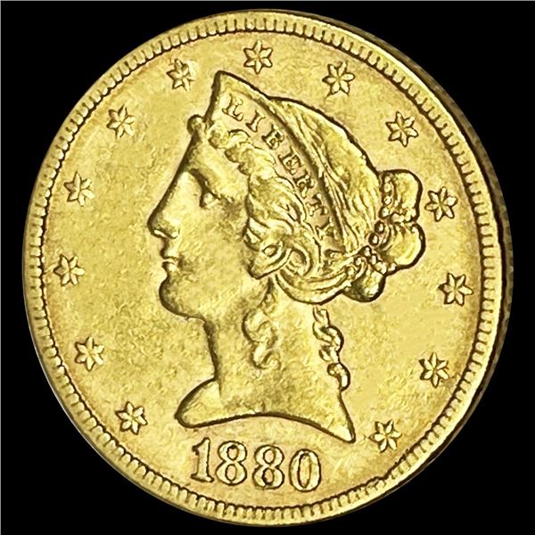 1880 $5 Gold Half Eagle UNCIRCULATED
