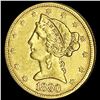 Image 1 : 1880 $5 Gold Half Eagle UNCIRCULATED