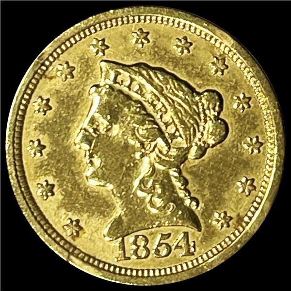 1854 $2.50 Gold Quarter Eagle ABOUT UNCIRCULATED