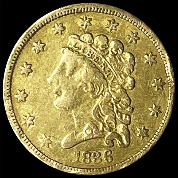 1836 $2.50 Gold Quarter Eagle ABOUT UNCIRCULATED