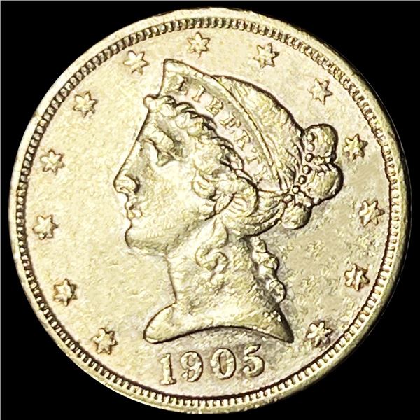 1905-S $5 Gold Half Eagle UNCIRCULATED