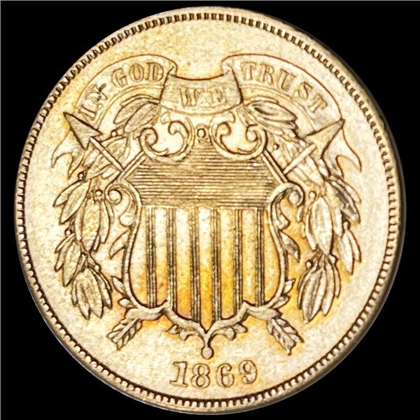 1869 RD Two Cent Piece UNCIRCULATED