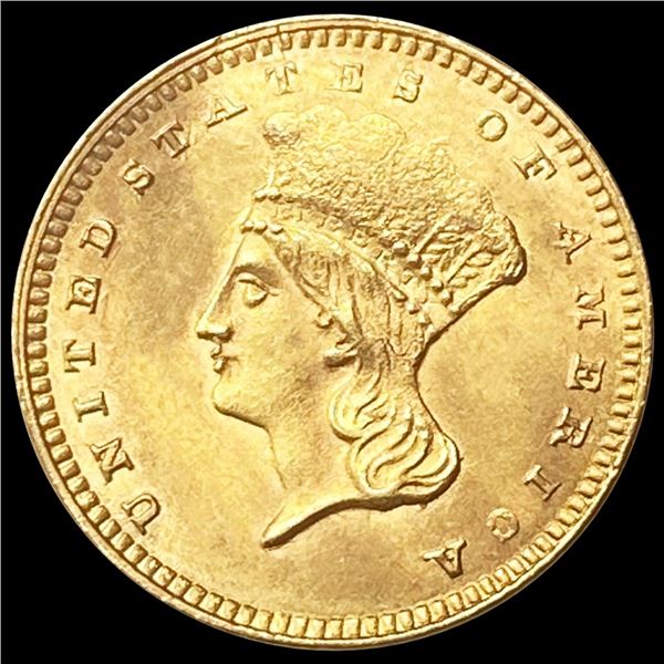 1862 Ty 3 Rare Gold Dollar UNCIRCULATED