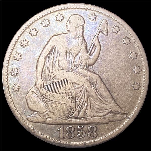 1858-O Seated Liberty Half Dollar ABOUT UNC