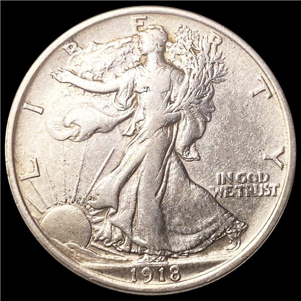 1918 Walking Liberty Half Dollar NEARLY UNC