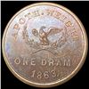 Image 1 : 1863 One Dram John Gruber NY Token UNCIRCULATED