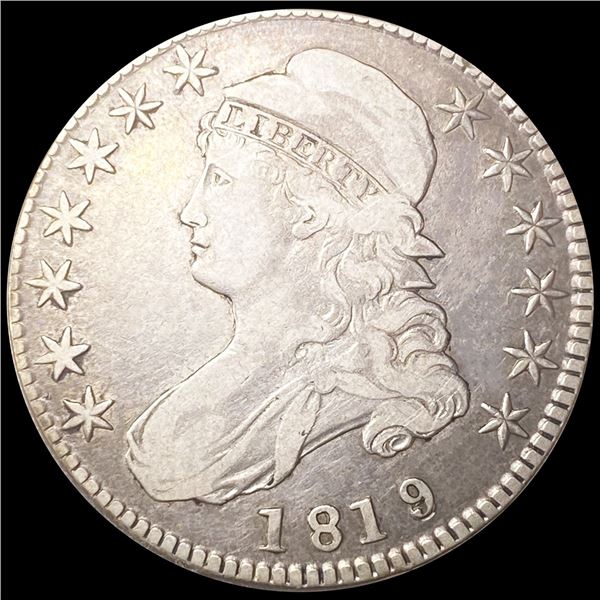 1819/8 Sml 9/8 Capped Bust Half Dollar LIGHTLY
