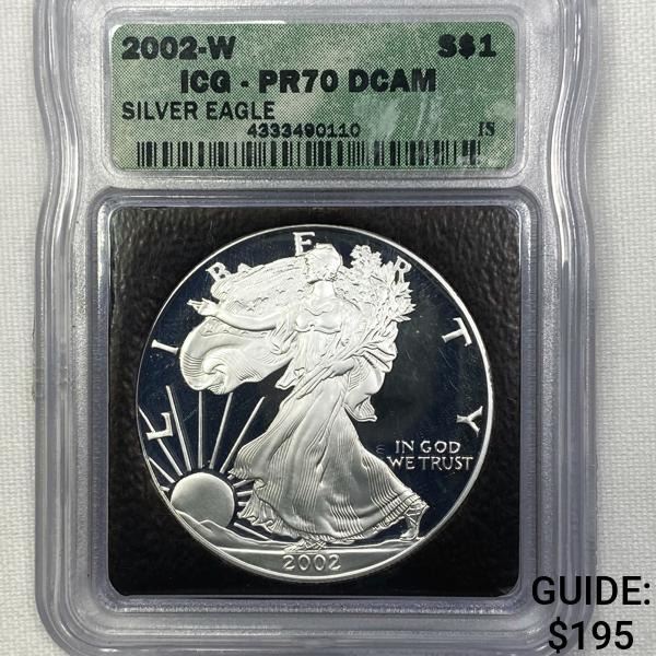2002-W Silver Eagle ICG-PR70 DCAM