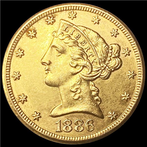 1886-S $5 Gold Half Eagle UNCIRCULATED