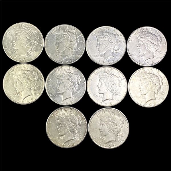 1923-S (10) Peace Dollars UNCIRCULATED