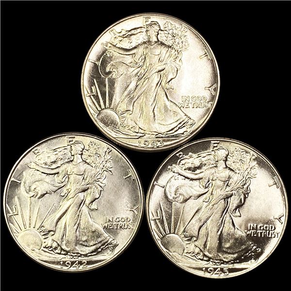 (3) Walking Liberty Half Dollars UNCIRCULATED