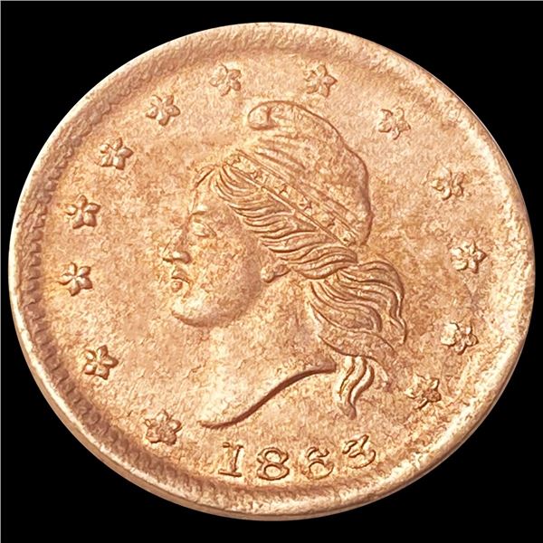 1863 Civil War Army & Navy Token CLOSELY UNC